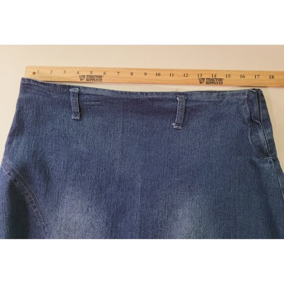VTG Y2K Denim Maxi Jean Skirt 12 Boho Grunge 2000s Embroidered Western Prairie - Picture 2 of 16